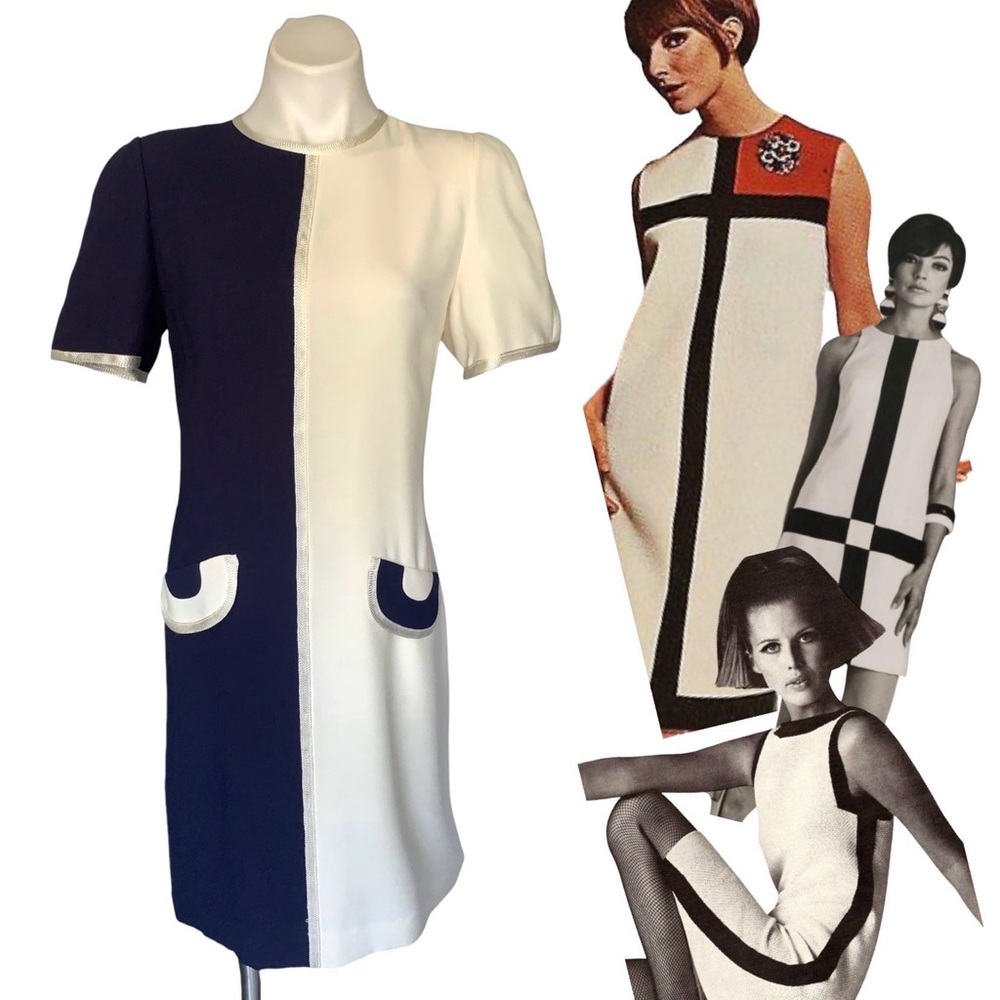 v i n t a g e :: Mod 2-Tone Midi Colorblock Dress